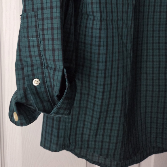 NWT Chaps Dark Green Checkered Button Down Shirt size L - Picture 5 of 10